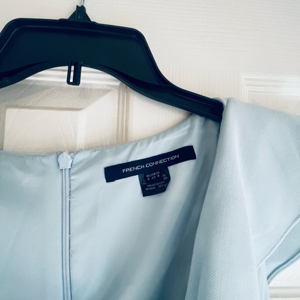 French Connection Light Blue Ruffle Mini Dress - Picture 3 of 3